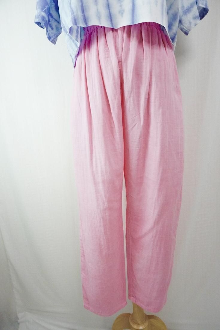 W gauze Lazy Pants Cherry Blossom