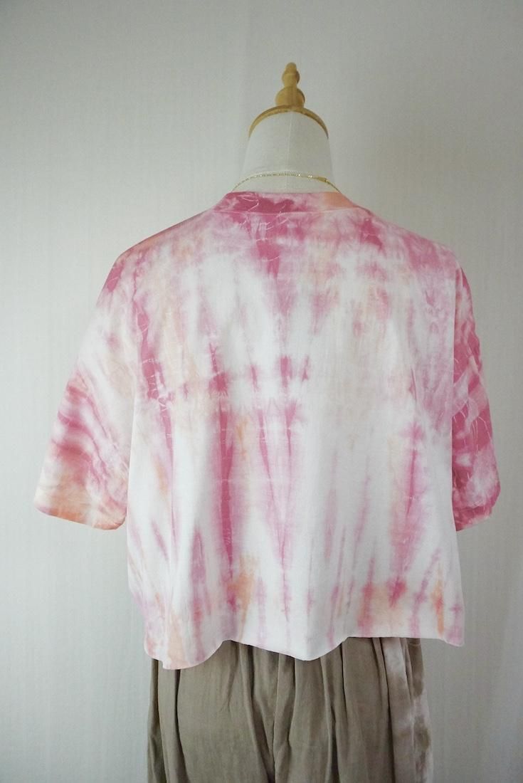 SUPIMA Coton Cut off tee Orange x Bougainvillea