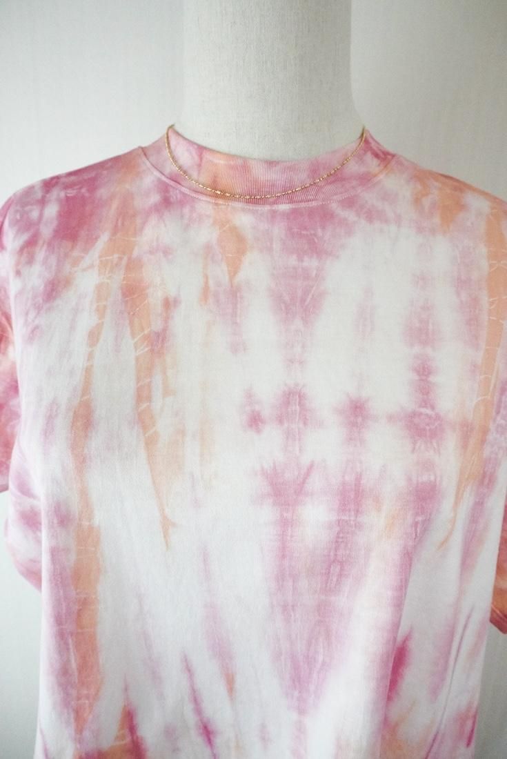 SUPIMA Coton Cut off tee Orange x Bougainvillea