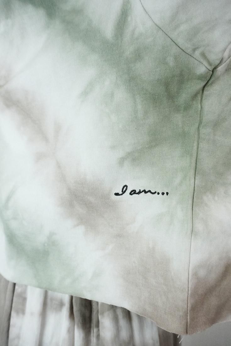 SUPIMA Coton Cut off tee Greentea x Greige