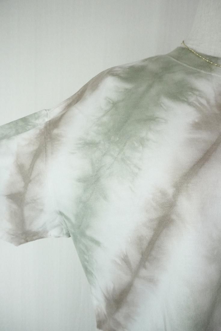 SUPIMA Coton Cut off tee Greentea x Greige