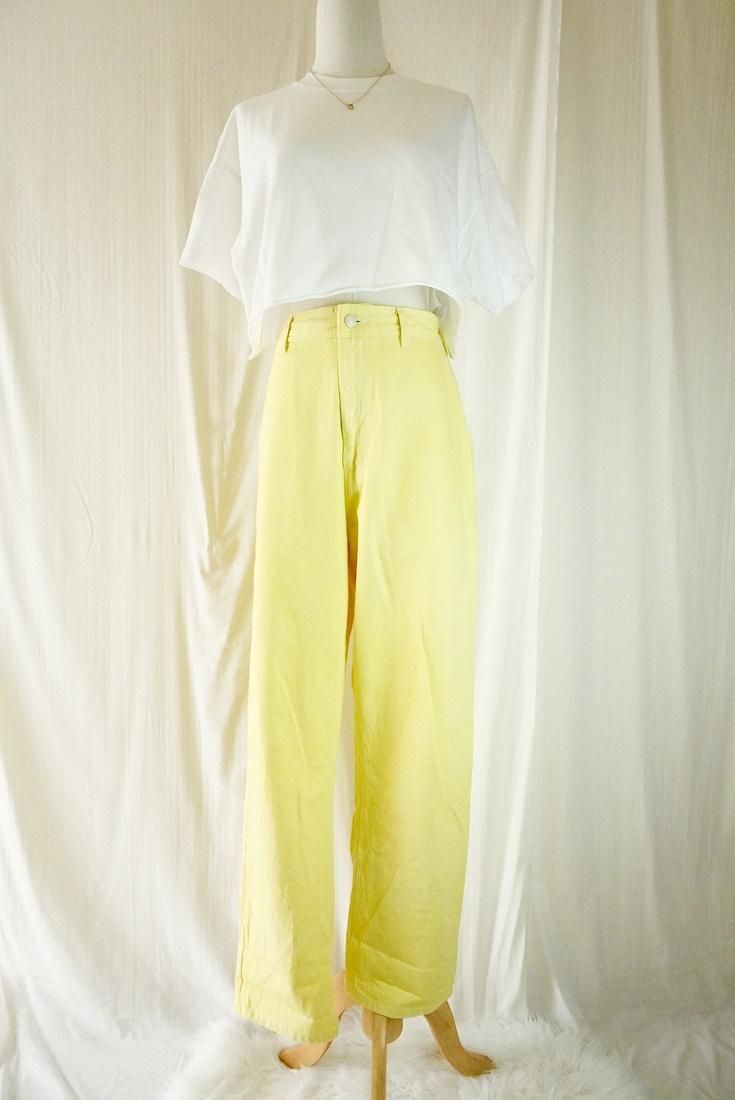 Organic Cotton Denim Work Pants “ Lemon ”