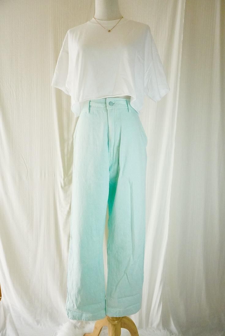 Organic Cotton Denim Work Pants  Sky