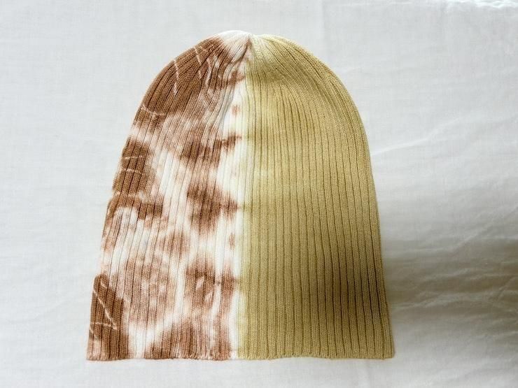Knit Cap  AntiqueGold x Terracotta 