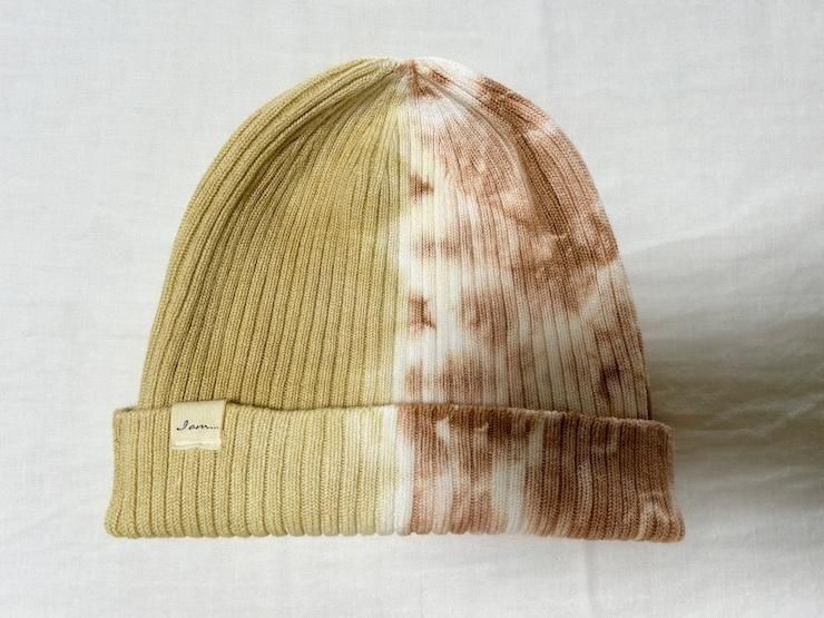 Knit Cap  AntiqueGold x Terracotta 