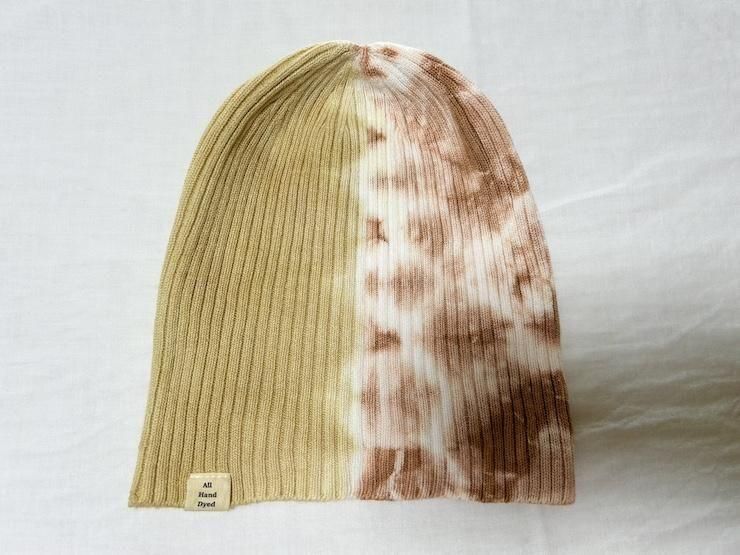 Knit Cap  “AntiqueGold x Terracotta”