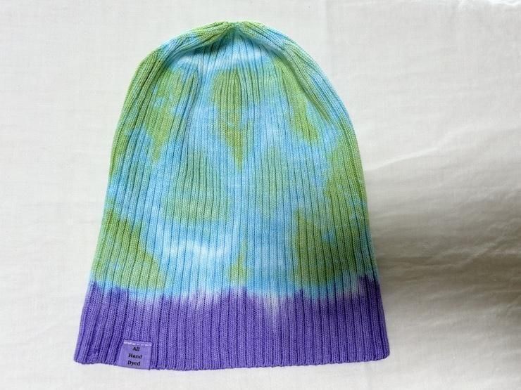 Knit Cap  FreshGreen x Purple 