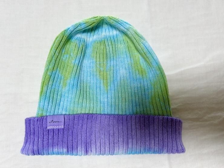 Knit Cap  FreshGreen x Purple 