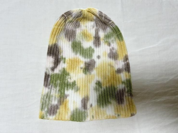 Knit Cap  MossGreen x Custard x Greige 