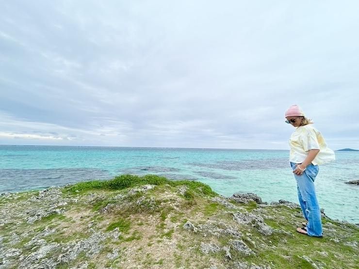 Knit Cap  MossGreen x Custard x Greige 