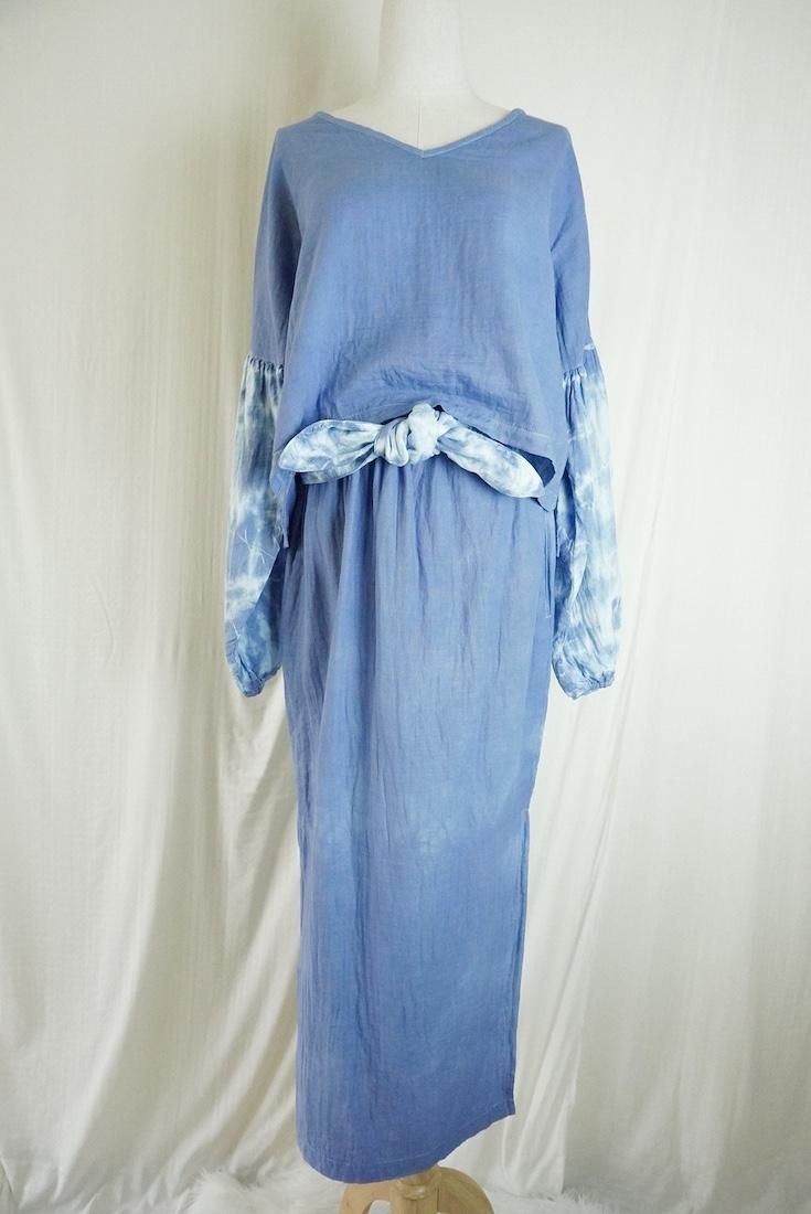 W-Gauze  Puff sleeve top 