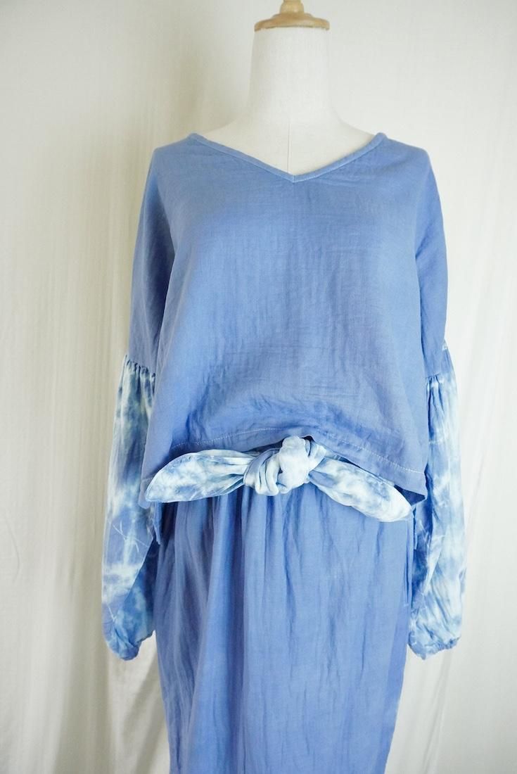W-Gauze  Puff sleeve top