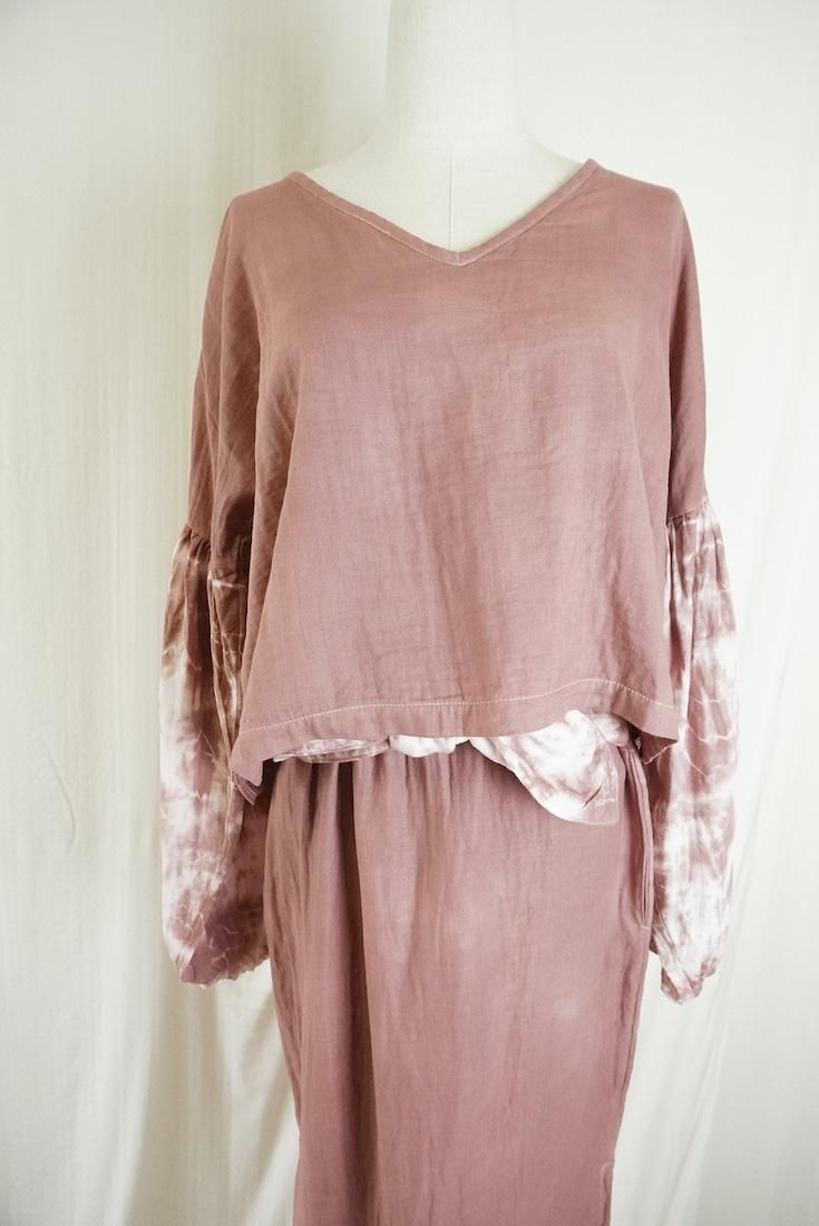 W-Gauze  Puff sleeve top 