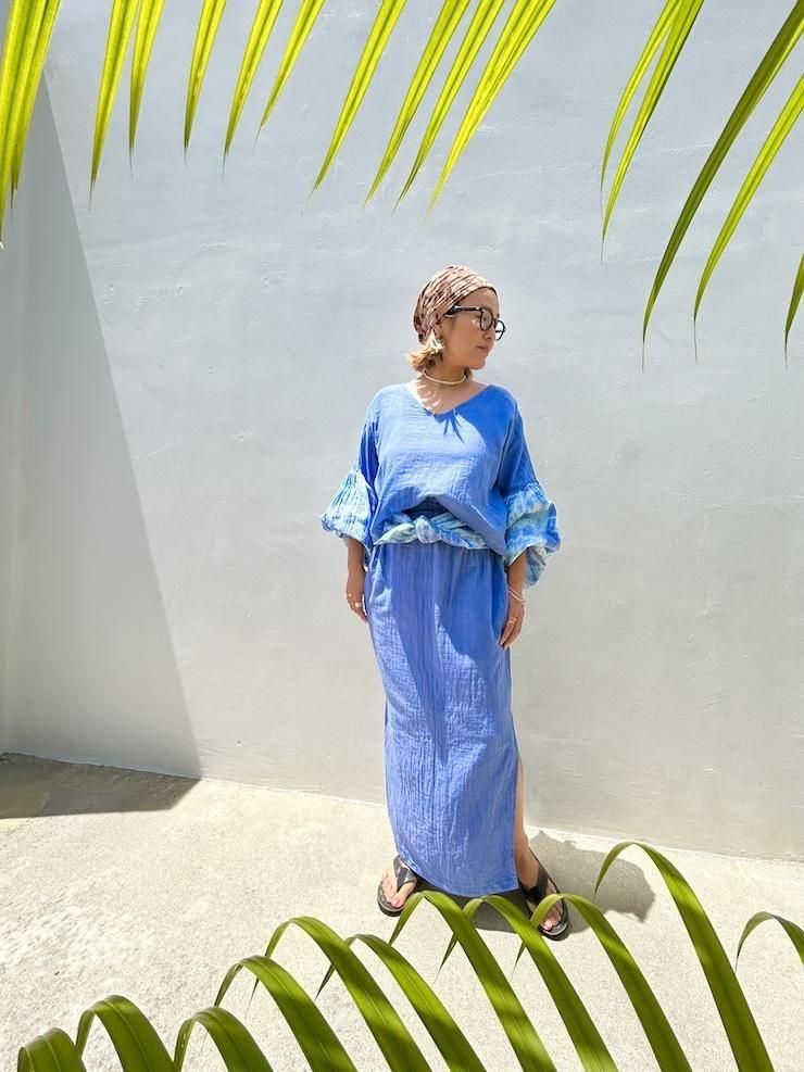 W-Gauze  Puff sleeve top 