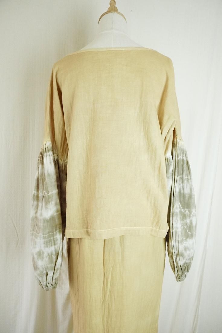 W-Gauze  Puff sleeve top 