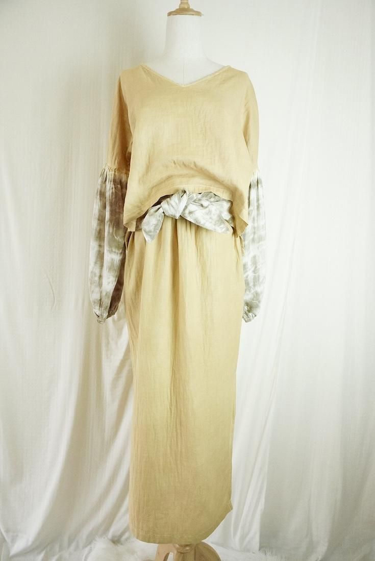 W-Gauze  Puff sleeve top 