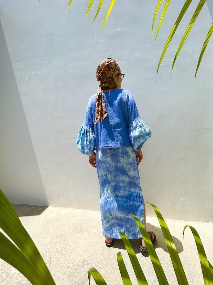 W-Gauze  Puff sleeve top 