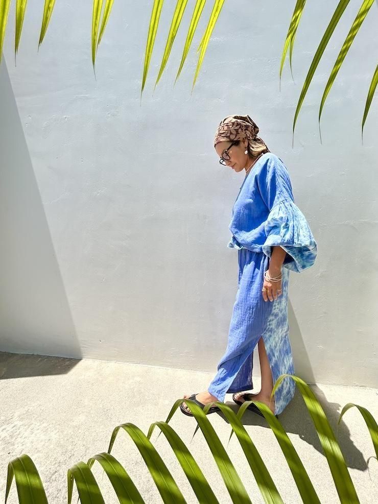 W-Gauze  Puff sleeve top 