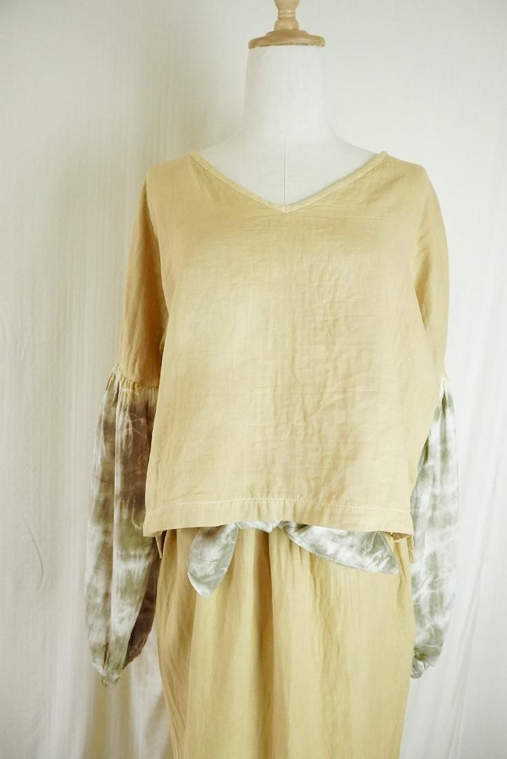 W-Gauze  Puff sleeve top