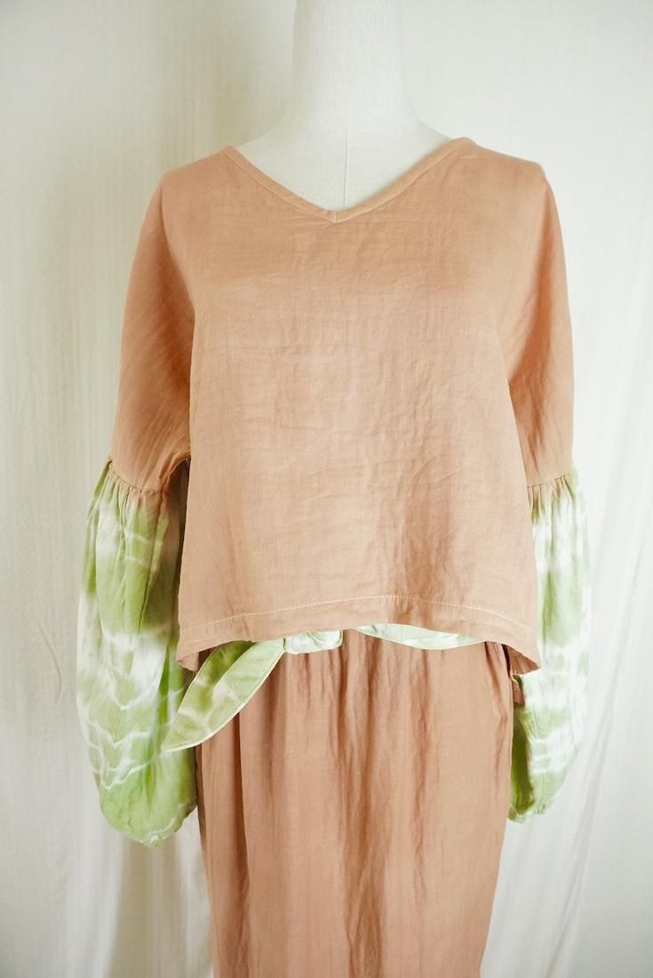 W-Gauze  Puff sleeve top 