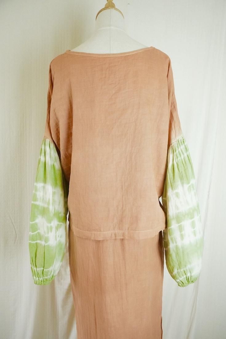 W-Gauze  Puff sleeve top 