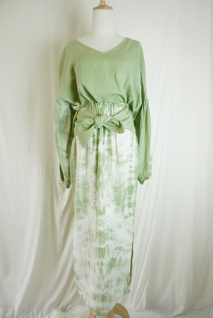 W-gauze Ribbon skirt