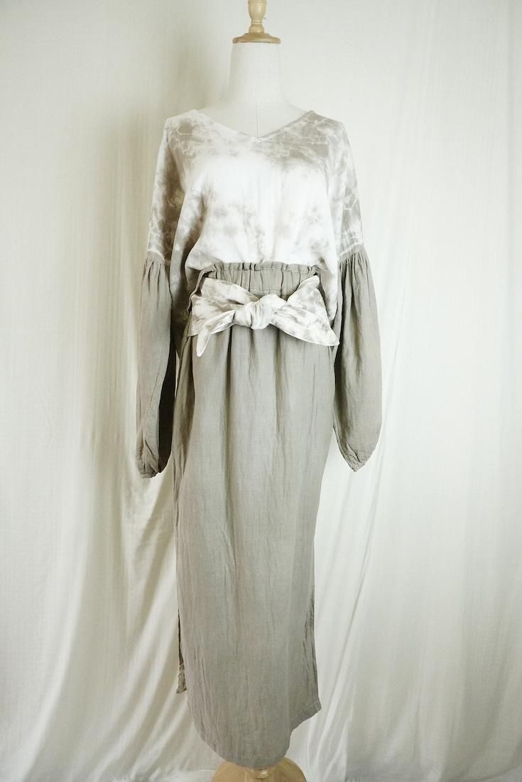 W-gauze Ribbon skirt