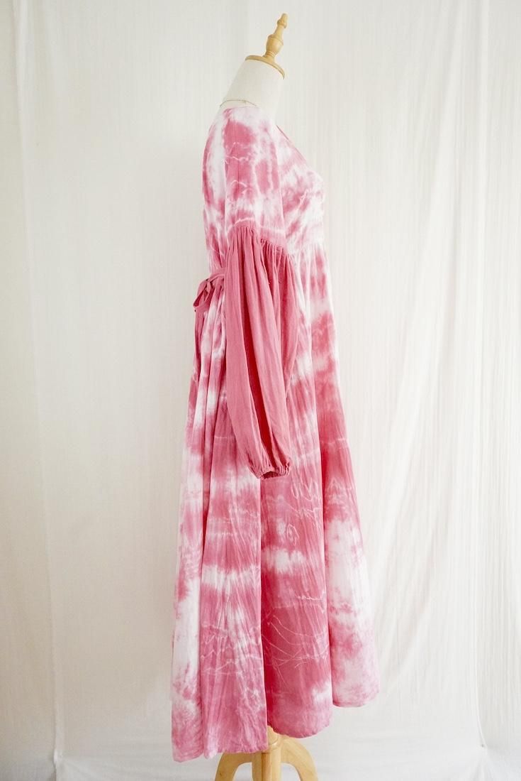 W-gauze Puff sleeve op  Bougainvillea