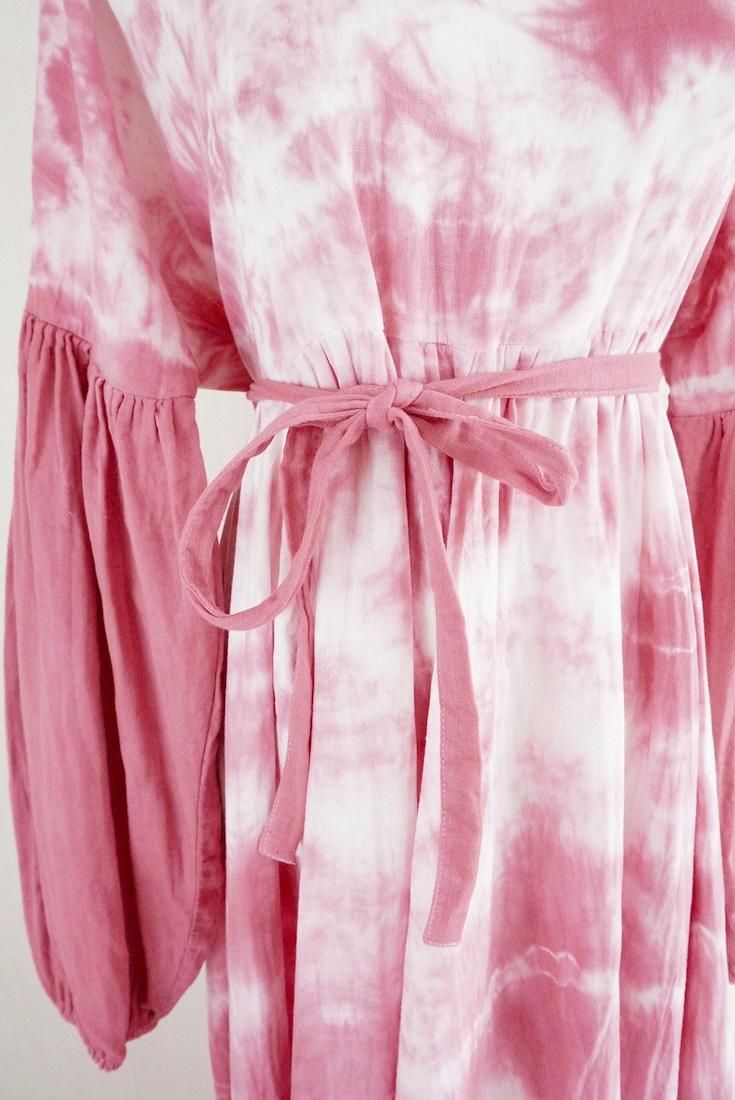W-gauze Puff sleeve op  Bougainvillea