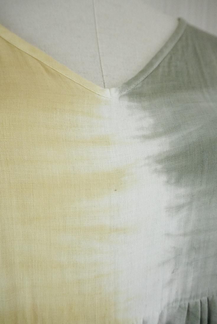 W-gauze Puff sleeve op  GreenTea x Custard