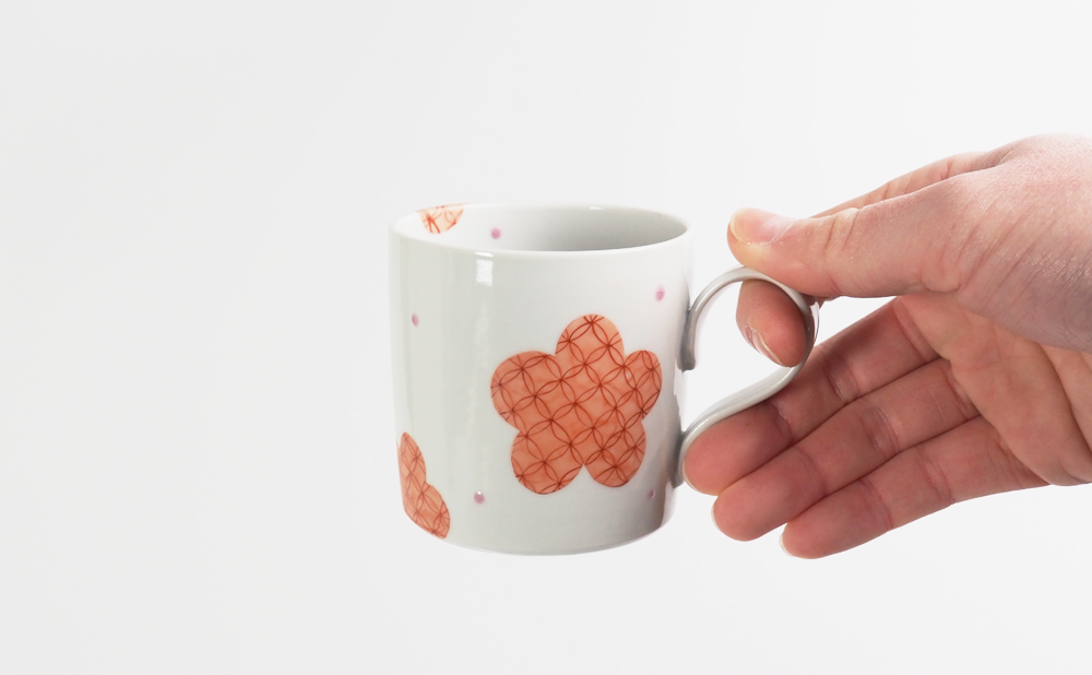ペアマグカップ華七宝のサイズ画像