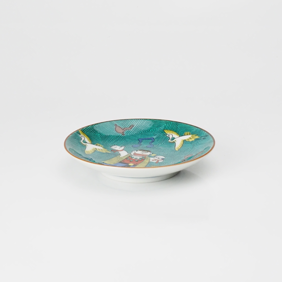 ドラえもん豆皿（10.3cm） 青手