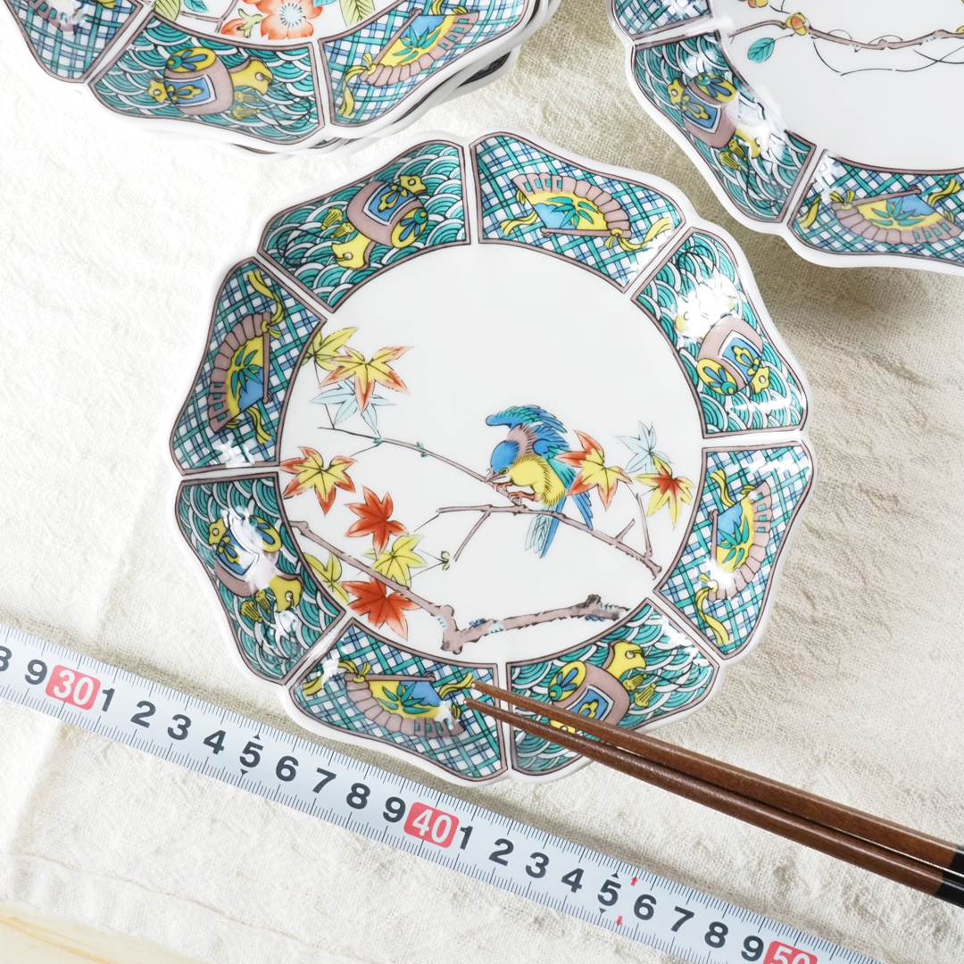 5.5号皿揃 花鳥絵変わり