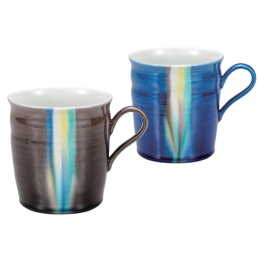 ペアマグカップ 釉彩 虹河/博峰窯 ペアマグカップ 釉彩 虹河/博峰窯