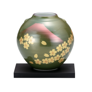 花瓶（5.5号）　赤富士桜