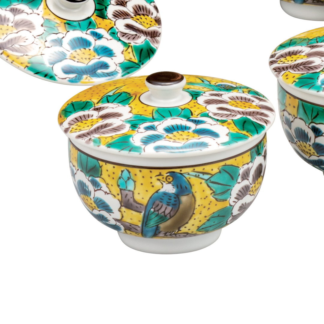 蓋付茶器 吉田屋花鳥 蓋付茶器 吉田屋花鳥