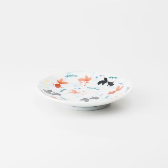 大人気の 縁起豆皿（9.5cm） 金魚／青郊窯 食器