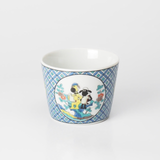 九谷焼 椿窯 吉田洋子作 黒釉金彩 花器 共布共箱 M R6948B