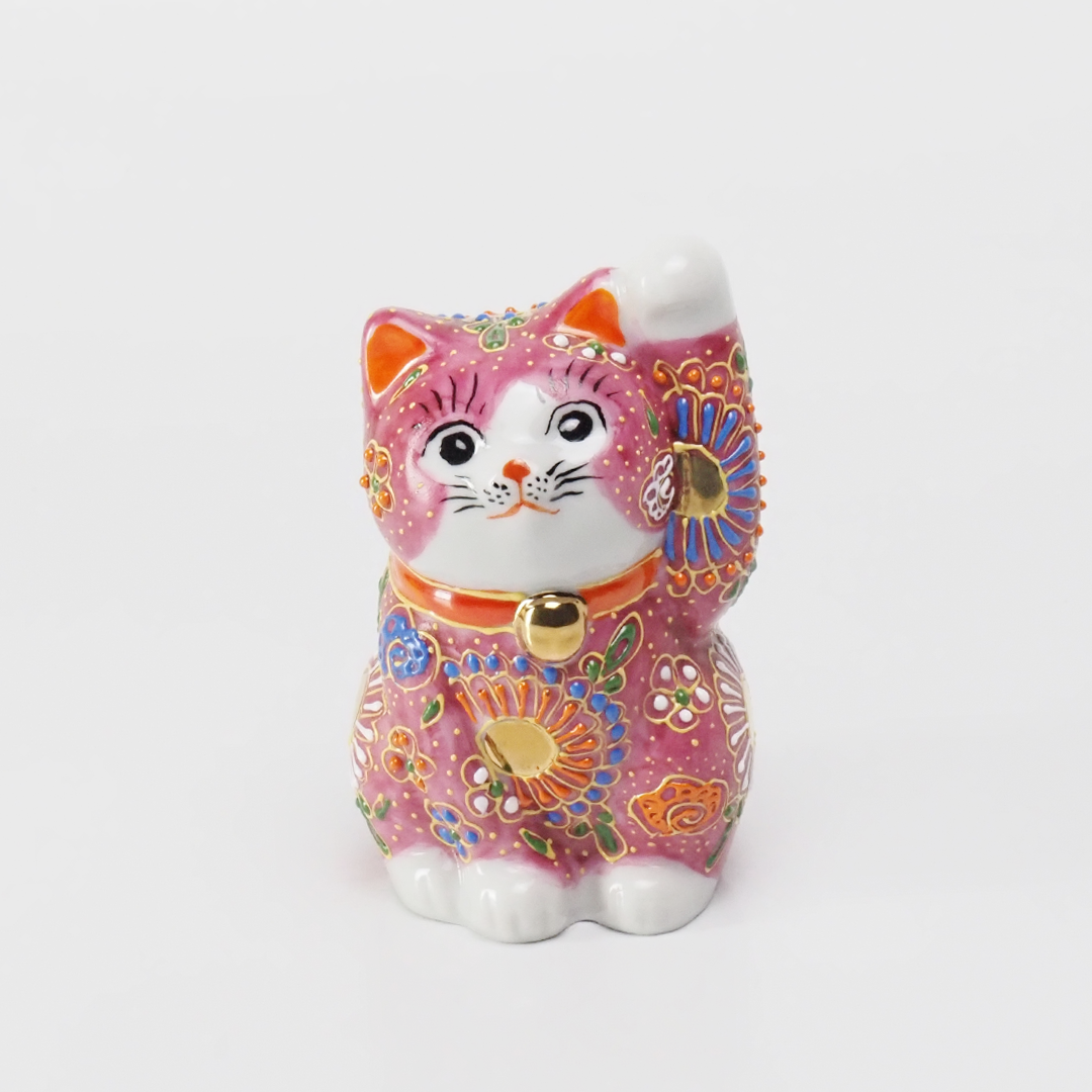 招き猫(3.2号) ピンク華盛 招き猫(3.2号) ピンク華盛