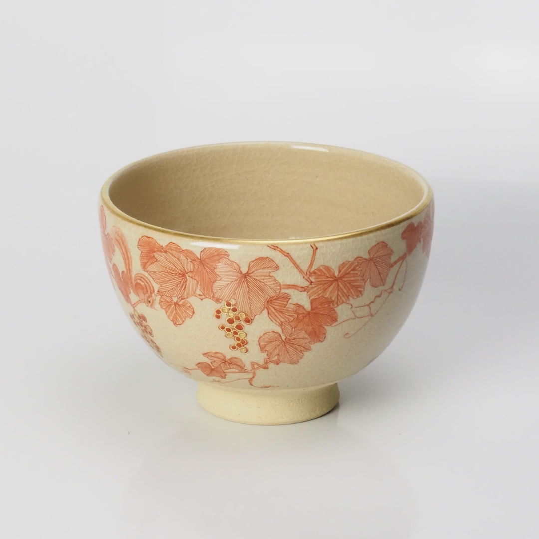 茶盌/抹茶碗 赤繪瑞鳥文 佐野窯 茶道具 福島武山作 【最高級・未使用】九谷焼 茶盌/抹茶碗 赤繪瑞鳥文 佐野窯 茶道具 福島武山作 【最高級・未使用】九谷焼