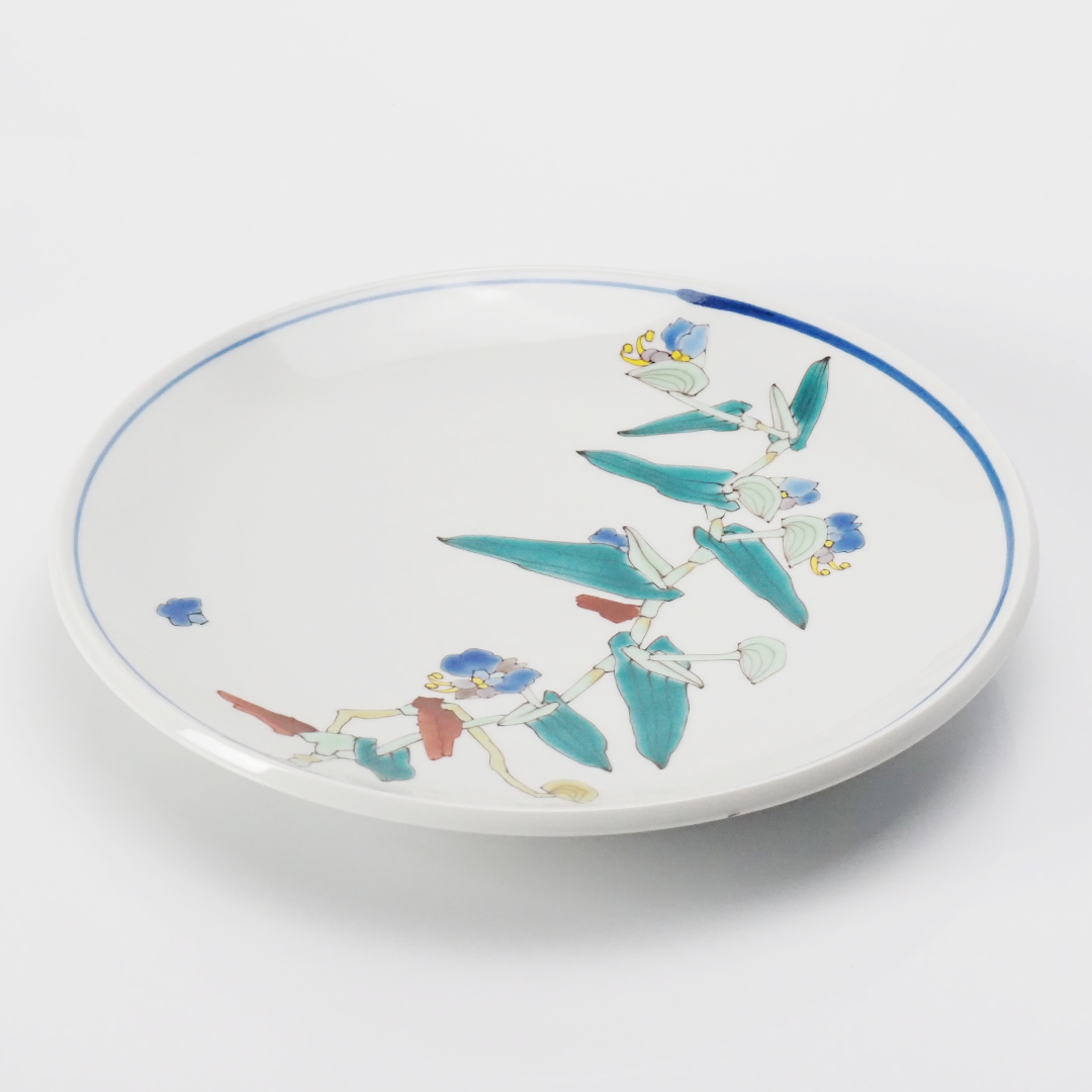 新品同様 平皿 【限定品】 露草の絵／武腰潤 工芸品