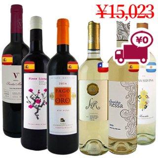 送料無料　SPECIAL PRICE<br>【3か国 赤白ワイン 6本セット】<br>人気のある白ワイン3種とスペインの3地域から赤ワイン各1本