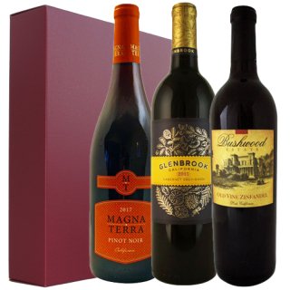 【ワインギフト】<br>カリフォルニア 人気 赤白ワイン3本<br>Three popular red wine varieties
from California<br>本州・四国送料無料
