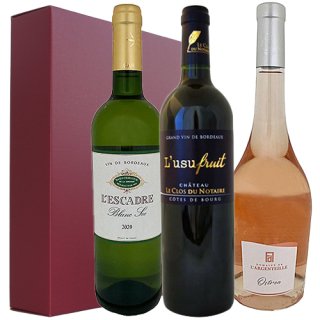 【ワインギフト】 フランスから3種<br>Three wines three colours from France<br>本州・四国送料無料