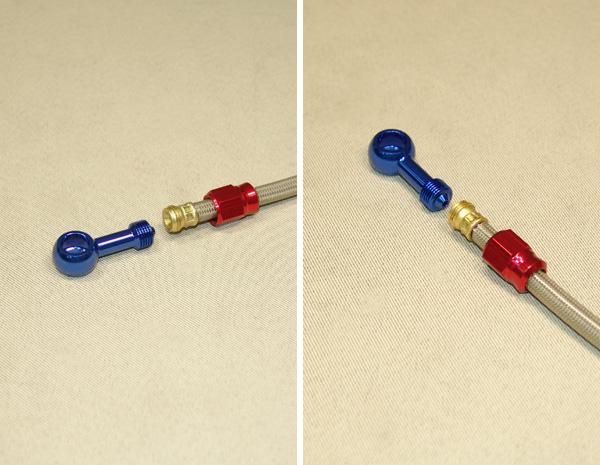 ライブDio/スーパーDio ZX/SR ・ステンメッシュブレーキホース青