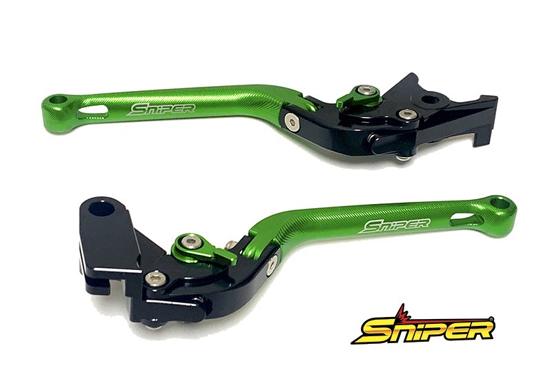 NINJA ZX-25R ZX-4R 6段階アジャスター 可倒式 クラッチレバー＆ブレーキレバーセット 緑 SNIPER スナイパー SP0101GR  4589993472859