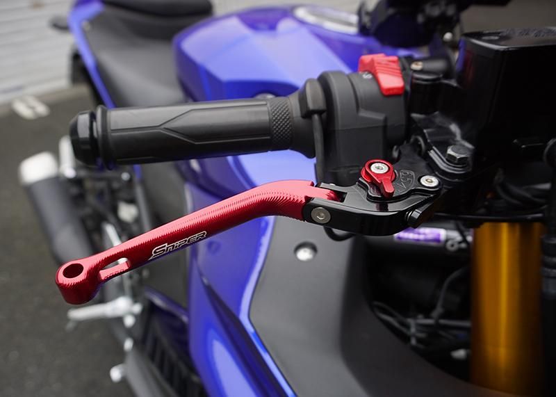 YZF-R25/YZF-R3 MT-25/MT-03 6段階アジャスター 可倒式 クラッチレバー＆ブレーキレバーセット 赤 SNIPER スナイパー  SP0109R 4589993473214