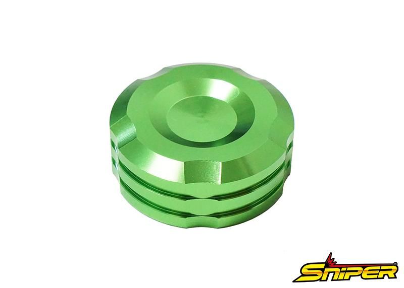 アルミ製 マスターシリンダーキャップ 緑 38mm M34xP4 汎用
