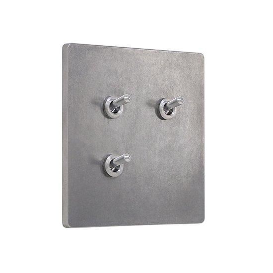 ZS4-203N トグルスイッチプレート アルミダイカスト 2連/3口