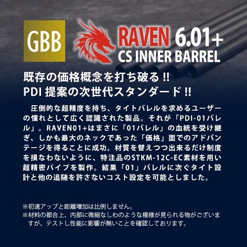 メール便可】RAVEN 6.01+インナーバレル 146mm / 東京マルイ MP7A1(GBB